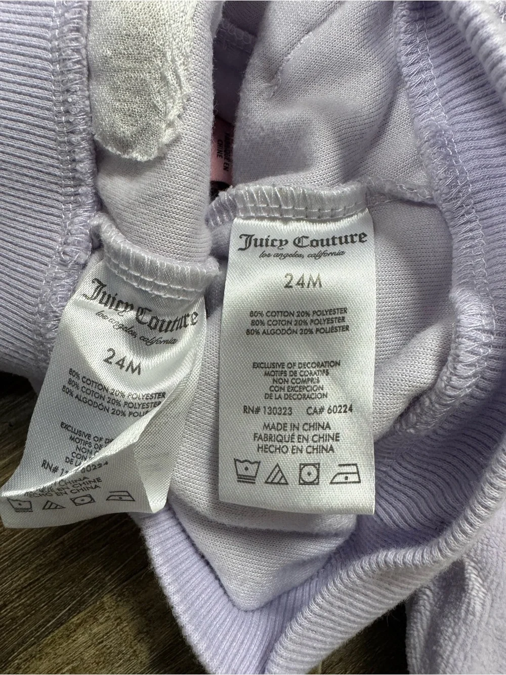 Juicy Couture Lilac Girls Plush Hoodie & Jogger Set 24M